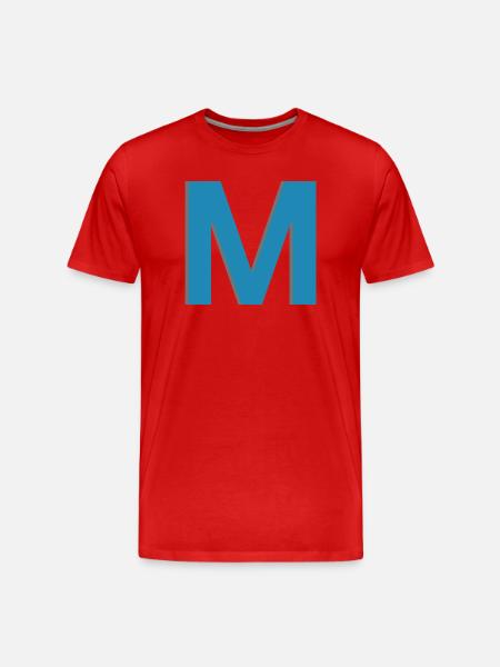 Letter M Sign - Post lettering - Men's Premium Organic T-Shirt - red