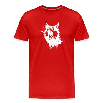 Wolfsheul-Platscher - Männer Premium Bio T-Shirt - Rot - Vorne - Damien (186cm)