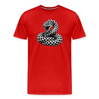 Checkerboard Cobra - Männer Premium Bio T-Shirt - Rot - Vorne - Damien (186cm)