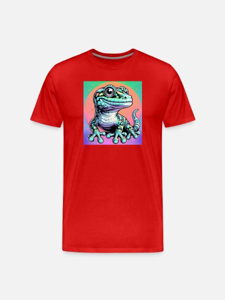Gecko - Männer Premium Bio T-Shirt - Rot