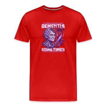 Lila Demenzbewusstsein Kunstwerk - Männer Premium Bio T-Shirt - Rot - Vorne - Damien (186cm)