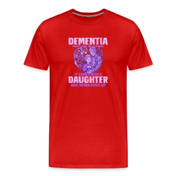 Dementia Tochter Durchhalte Shirt - Männer Premium Bio T-Shirt - Rot - Vorne - Damien (186cm)