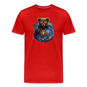 Bunter Panda City Vibe - Männer Premium Bio T-Shirt - Rot - Vorne - Damien (186cm)