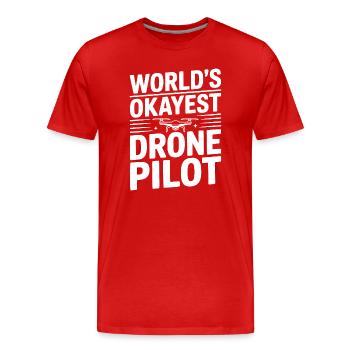 Le pilote de drone le plus correct du monde - T-shirt bio Premium Homme - rouge - Devant - Damien (186cm)