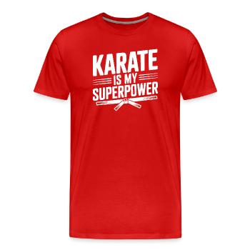 Le karaté est mon super-pouvoir - T-shirt bio Premium Homme - rouge - Devant - Damien (186cm)