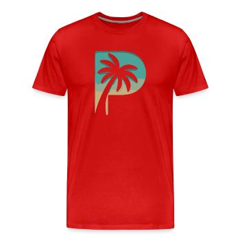 Sommerliches Palmenparadies Strandfeeling - Männer Premium Bio T-Shirt - Rot - Vorne - Damien (186cm)
