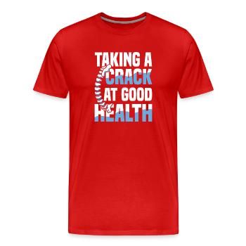 Tenter une bonne colonne vertébrale en bonne santé - T-shirt bio Premium Homme - rouge - Devant - Damien (186cm)