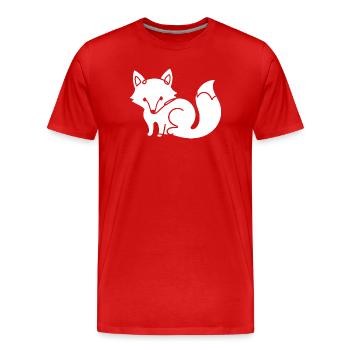 Silhouette de renard – Motif minimal d’animal de la forêt - T-shirt bio Premium Homme - rouge - Devant - Damien (186cm)