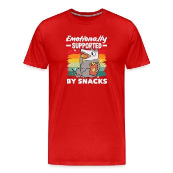 J’ai besoin de snacks, d’humour animalier drôle - T-shirt bio Premium Homme - rouge - Devant - Damien (186cm)
