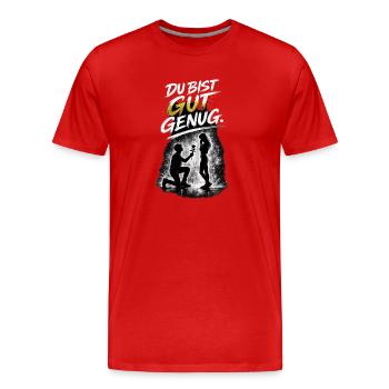 Du Bist Gut Genug Verlobung - Männer Premium Bio T-Shirt - Rot - Vorne - Damien (186cm)