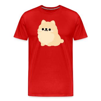 Petit poméranien pastel - T-shirt bio Premium Homme - rouge - Devant - Damien (186cm)