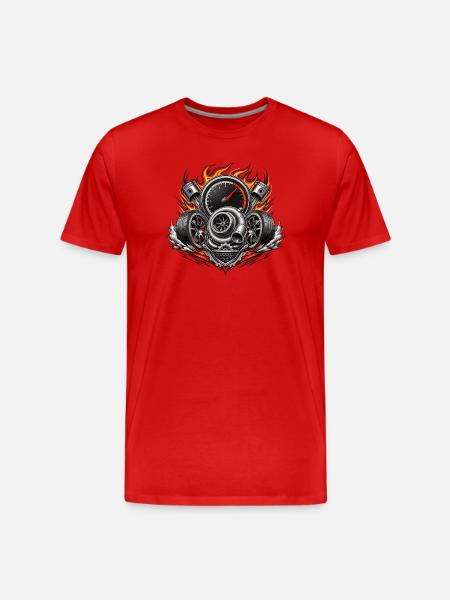 Flame Turbo Engine Emblem - Men's Premium Organic T-Shirt - red