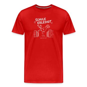 Schule Erledigt Jahrgang 2027 – Doodle Vektor - Männer Premium Bio T-Shirt - Rot - Vorne - Damien (186cm)