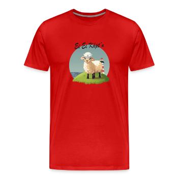 Ei Ei Käpt’n – Lustiges Schaf Design - Männer Premium Bio T-Shirt - Rot - Vorne - Damien (186cm)