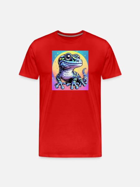 Gecko - Männer Premium Bio T-Shirt - Rot