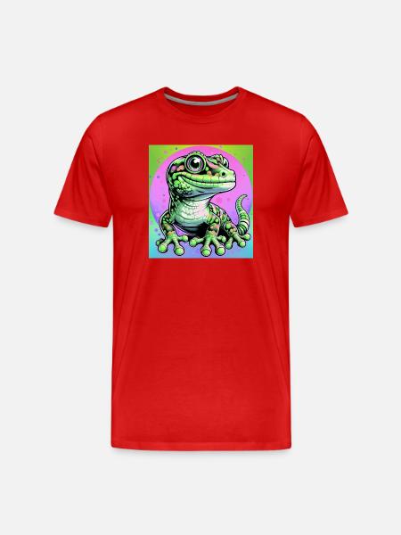 Gecko - Männer Premium Bio T-Shirt - Rot
