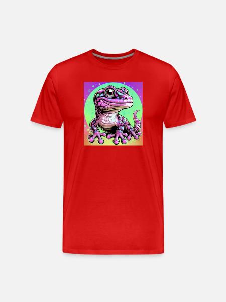 Gecko - Männer Premium Bio T-Shirt - Rot