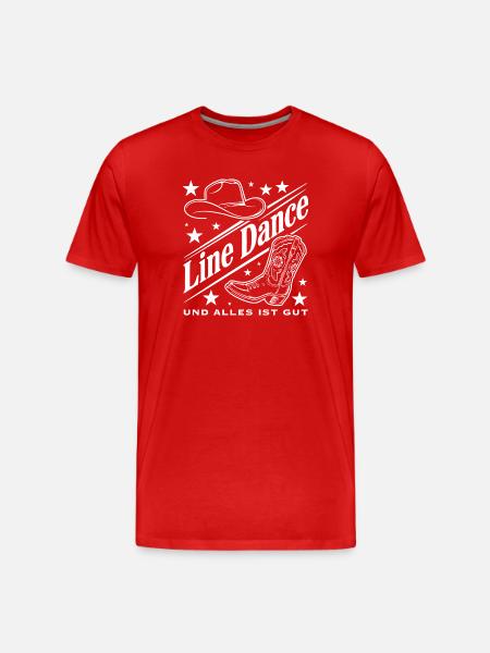 Line Dance Western Boots Design - Männer Premium Bio T-Shirt - Rot