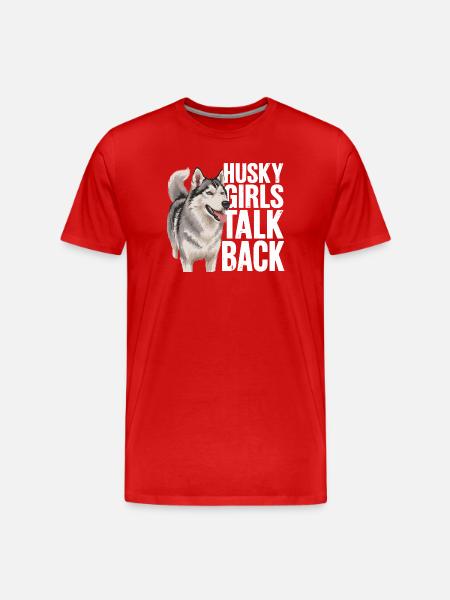Husky-Mädchen antworten lustiger Husky-Hund - Männer Premium Bio T-Shirt - Rot