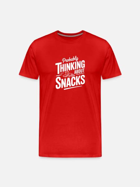 Probably Thinking About Snacks - Men's Premium Organic T-Shirt - red