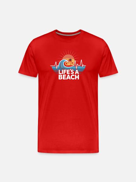Life's A Beach Sunset Waves - Men's Premium Organic T-Shirt - red