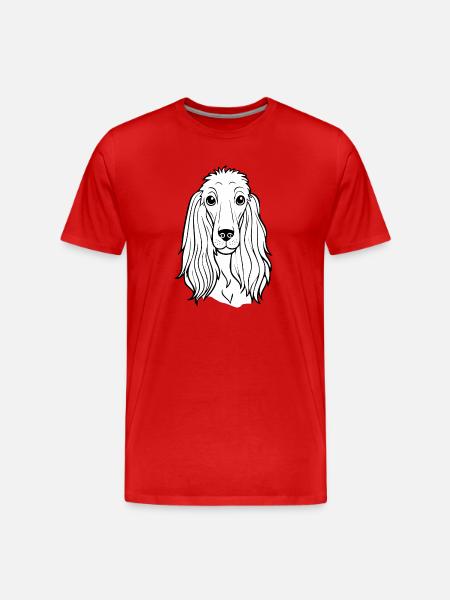 Greyhound (Comic Portrait/ Black & White) - Men's Premium Organic T-Shirt - red