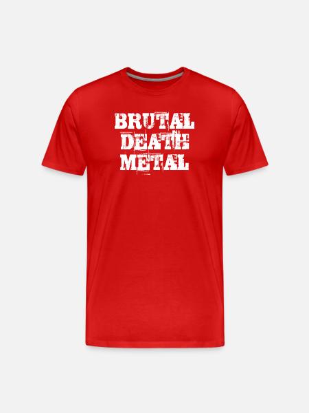 Brutale Death-Metal-Typografie - Männer Premium Bio T-Shirt - Rot