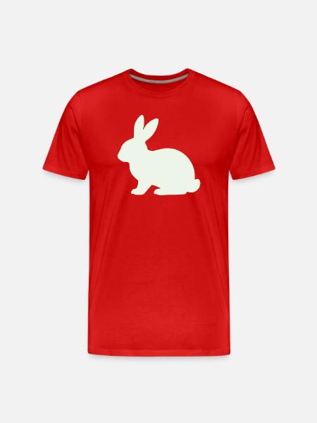 Silhouette délicate du lapin - T-shirt bio Premium Homme - rouge