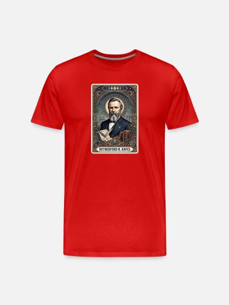 Rutherford B. Hayes Tarot Card - Men's Premium Organic T-Shirt - red