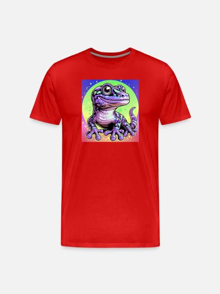 Gecko - Men's Premium Organic T-Shirt - red