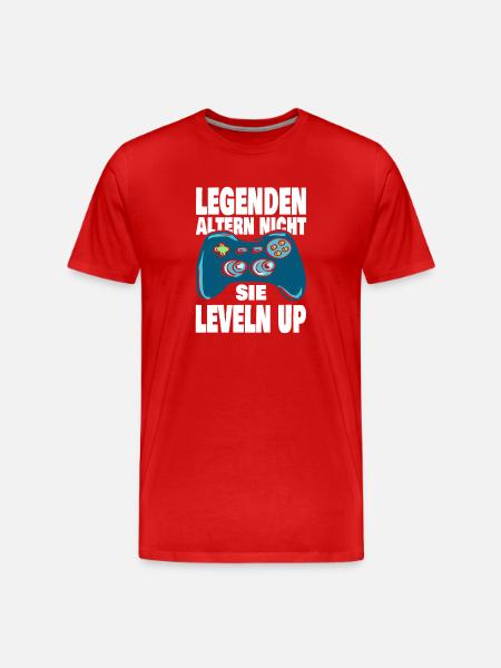 Legenden Leveln Up - Männer Premium Bio T-Shirt - Rot