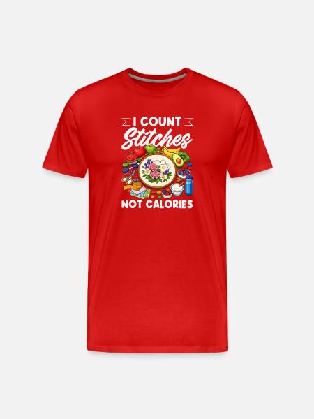 Lustiges Nadelspitzen-bastelhobby - Männer Premium Bio T-Shirt - Rot
