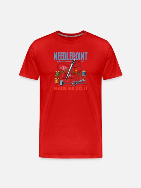 Funny needlepoint craft hobby - Men's Premium Organic T-Shirt - red
