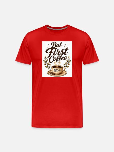 but_first_cafe - Men's Premium Organic T-Shirt - red