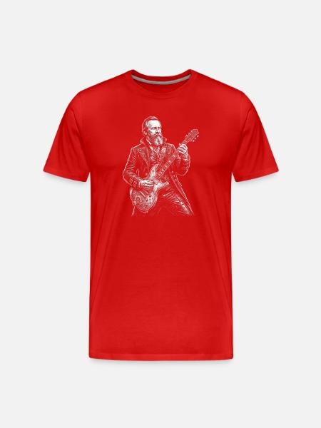 Rutherford B Hayes mit Gitarre - Männer Premium Bio T-Shirt - Rot