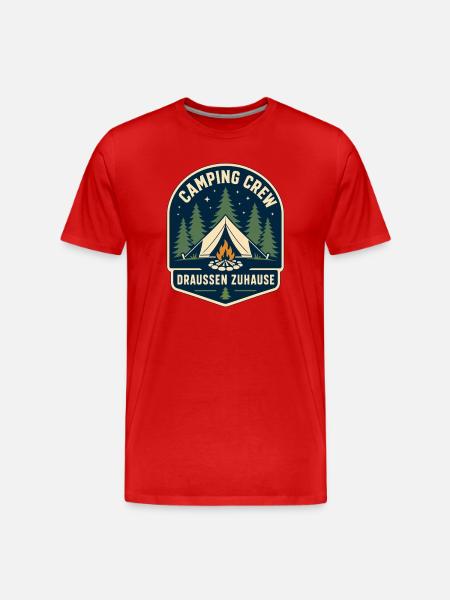 Camping Crew Draußen Zuhause - Männer Premium Bio T-Shirt - Rot