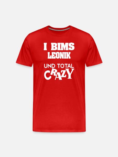 Leonik als Crazy - Männer Premium Bio T-Shirt - Rot