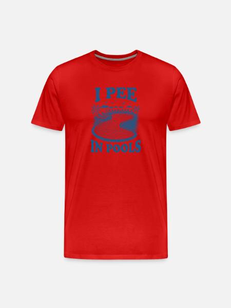 Ich pinkle in Pools - Männer Premium Bio T-Shirt - Rot