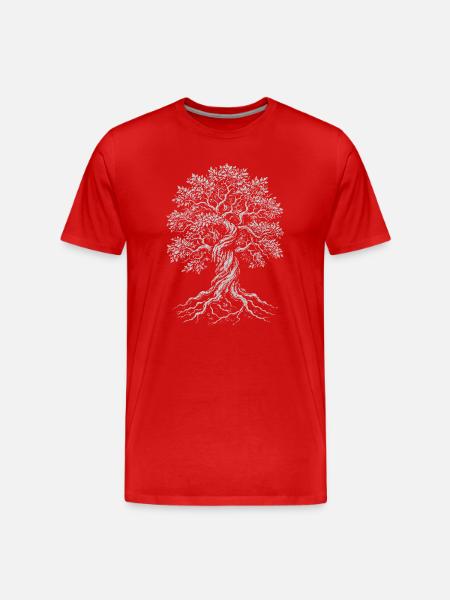 Verdrehte Eiche des Lebens - Männer Premium Bio T-Shirt - Rot