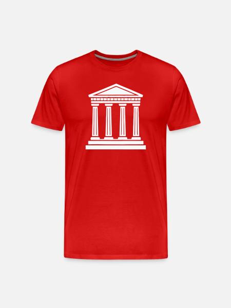 Classic Temple Pillars Silhouette - Men's Premium Organic T-Shirt - red