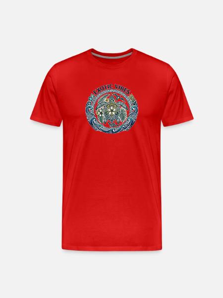 Exotic Vibes 🐢 Collection Textile Tatau - Men's Premium Organic T-Shirt - red