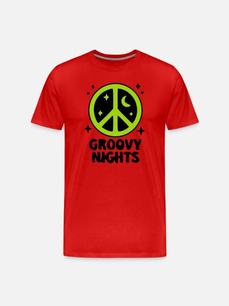 Groovy Peace Zeichen Logo - Männer Premium Bio T-Shirt - Rot