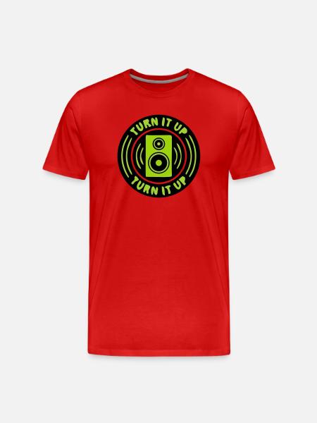 Speaker Music Badge - Men's Premium Organic T-Shirt - red