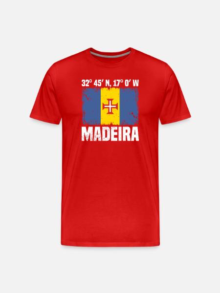 Madeira Coordinates - Men's Premium Organic T-Shirt - red