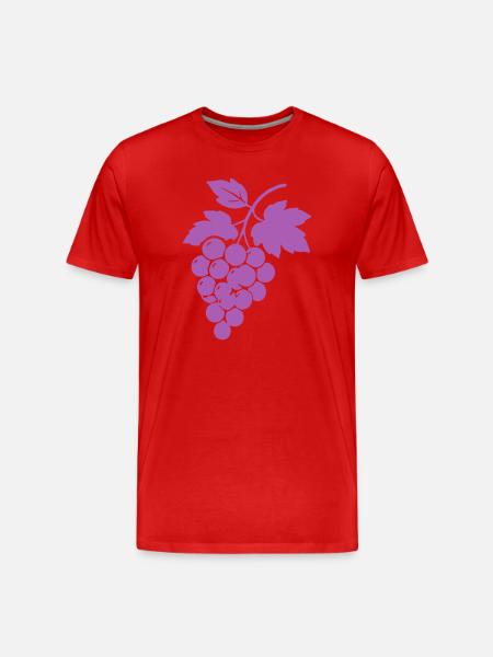 Purple Grapes Silhouette - Men's Premium Organic T-Shirt - red