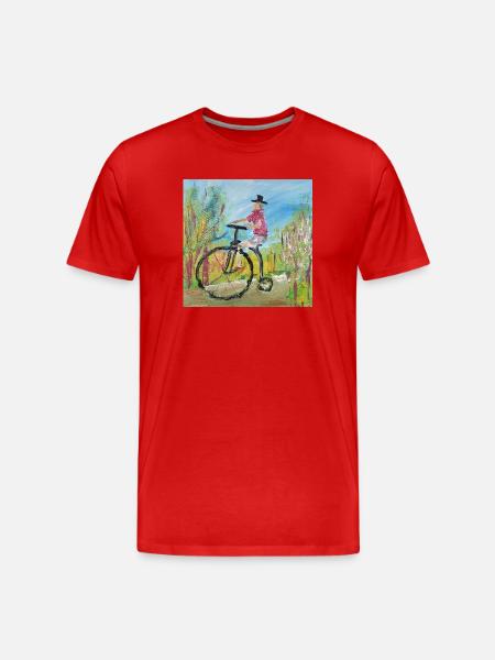 Hochrad - Männer Premium Bio T-Shirt - Rot