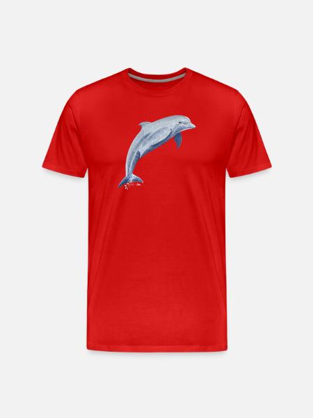 Dolphin Lucky Leap - Sonja von Staden - Men's Premium Organic T-Shirt - red