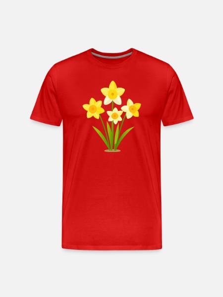 Narzissen - Männer Premium Bio T-Shirt - Rot