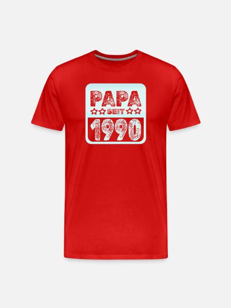 Spruch 1990 - Männer Premium Bio T-Shirt - Rot