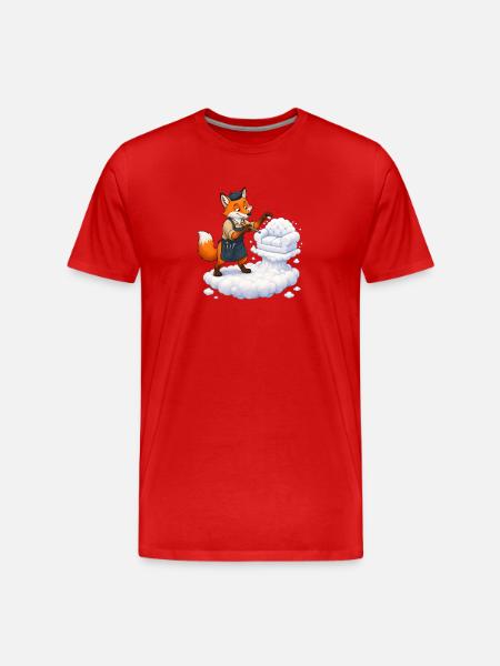 Fuchs Wolkenbildhauer formt weiches Wolkensofa - Männer Premium Bio T-Shirt - Rot